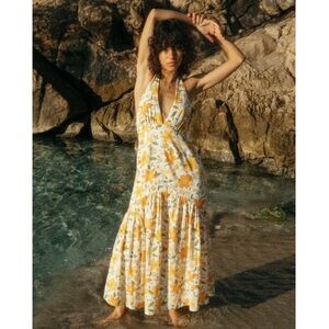 NWT Billabong “Feeling Retro” Floral Maxi Dress - Yellow and Cream